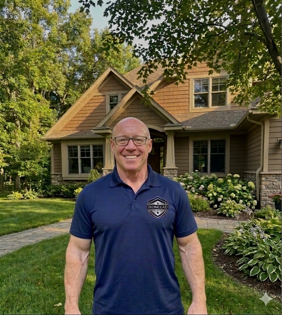 Mike Webber of Ironclad Inspections standing in front of a home